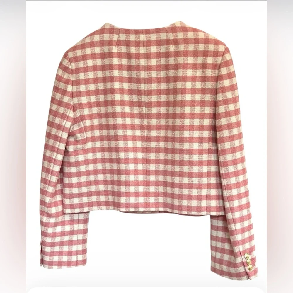 J.Crew Louisa Lady Jacket in Gingham Terry Tweed - Size 4 - Picture 6 of 11